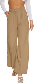 Wide Leg Pants for Women High Elastic Waisted - Straight Work Trousers