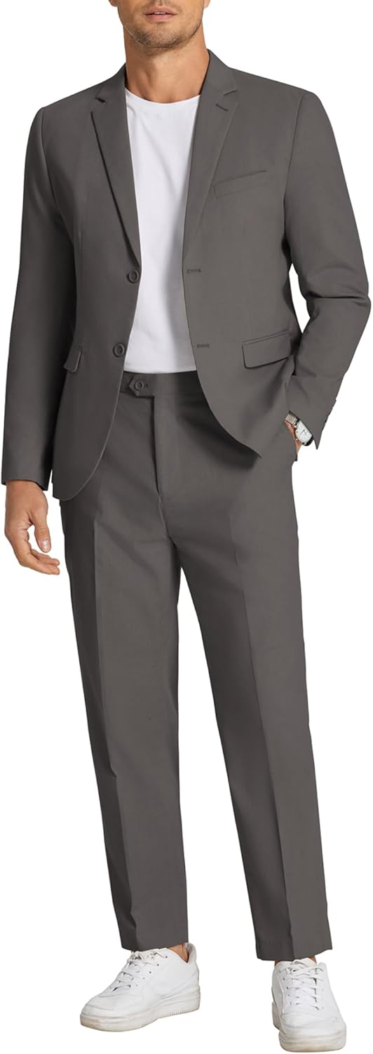 Men's 2 Piece Linen Suits Set for Summer Beach Weddings