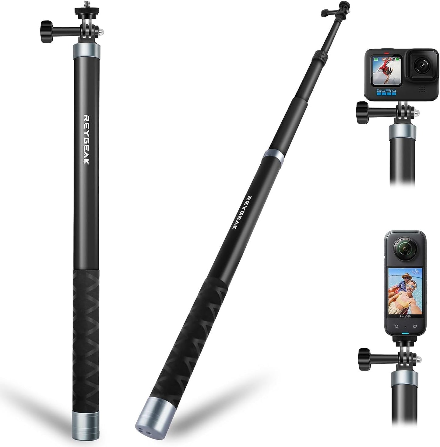 REYGEAK 10ft Long Selfie Stick for GoPro and DJI Osmo Action