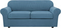 Stretch Sofa Slipcover 3 Piece for 2 Cushion Sofa - Dusty Blue