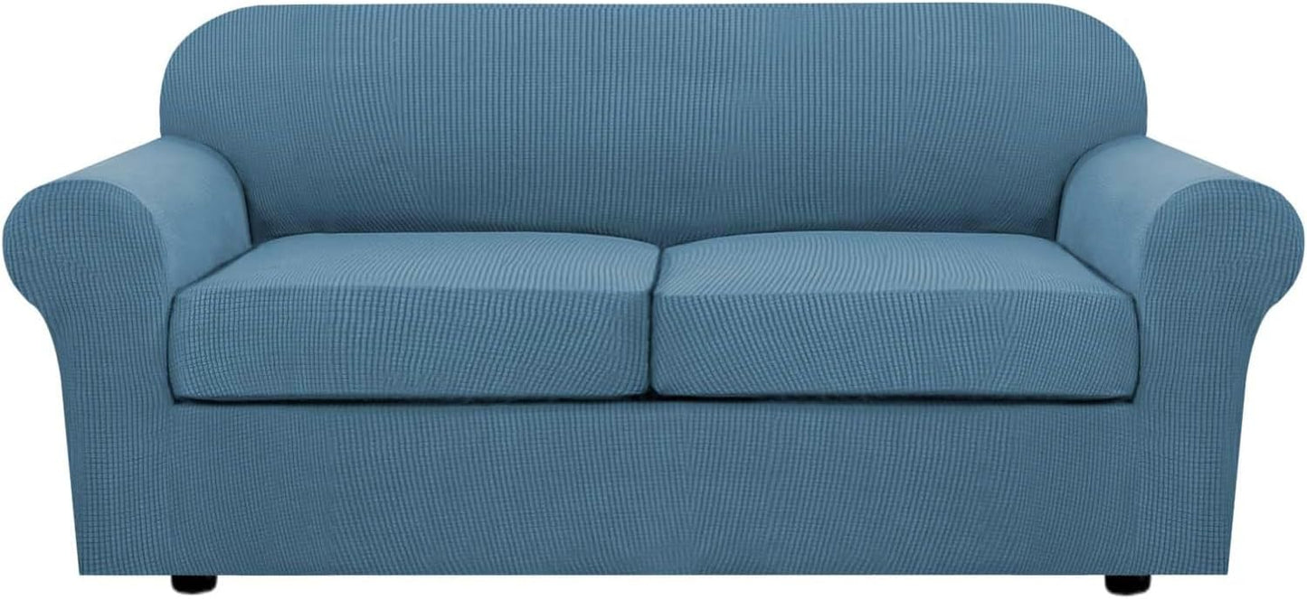 H.VERSAILTEX 3 Piece Stretch Sofa Covers for Custom Fit Style