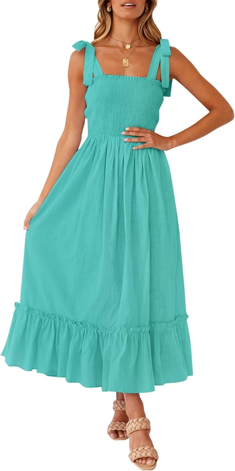 ZESICA Women's Summer Boho Spaghetti Strap Maxi Dress Review