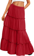 Trendy Queen Long Skirts for Women Boho Maxi Skirt - Flowy High-Waist