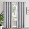Light Grey Blackout Curtains 52 x 90 in - Room Darkening Drapes