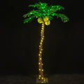 5ft Lighted Palm Tree 136 LED Lights with Glowing Coconuts - Dimmable