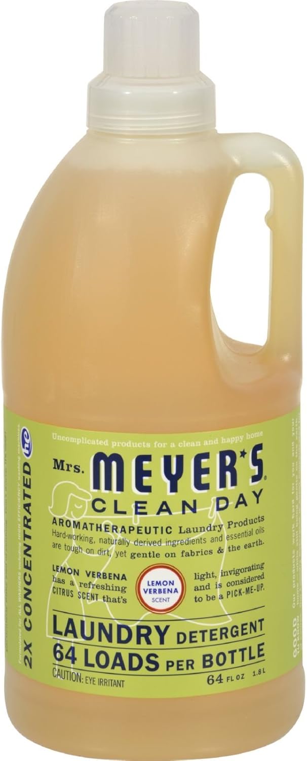 Mrs Meyers Laundry Detergent Lemon Verbena Scent 64 Oz Pack of 6