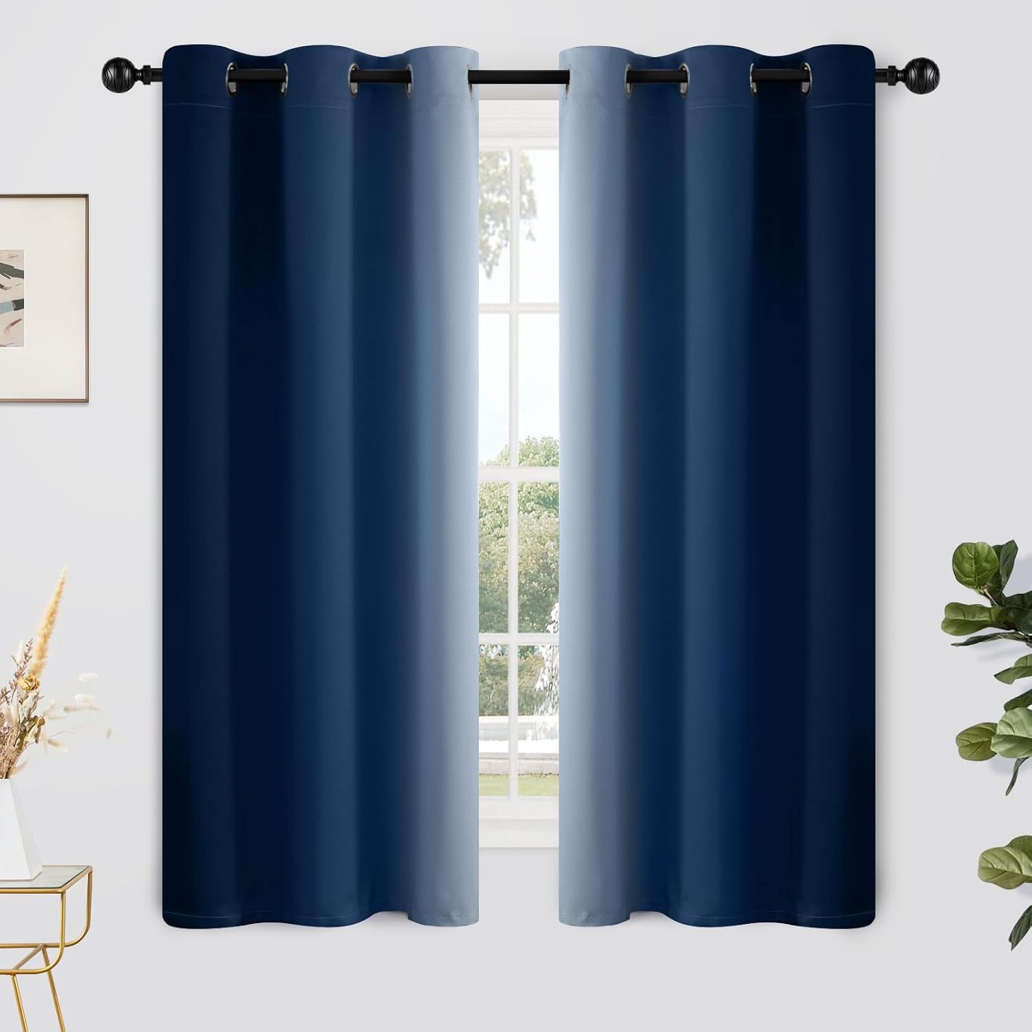 Yakamok Light Blocking Ombre Curtains for Elegant Room Decor
