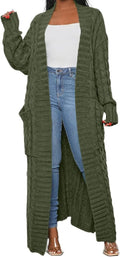 Lightweight Women's Cable Knit Maxi Cardigan for All Seasons