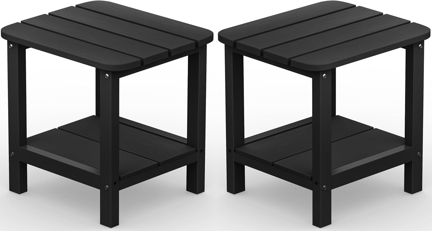 Double Adirondack Side Table Set of 2 for Outdoor Use