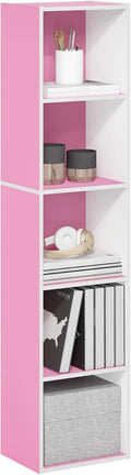 Furinno Luder 5-Tier Cube Bookcase Pink/White - Small Space Storage