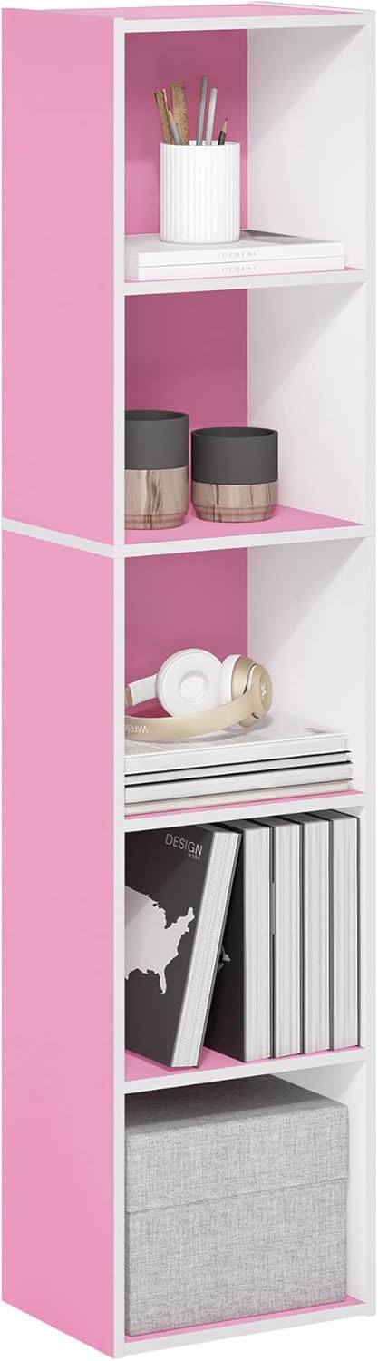 Furinno Luder 5-Tier Cube Bookcase for Stylish Storage Needs