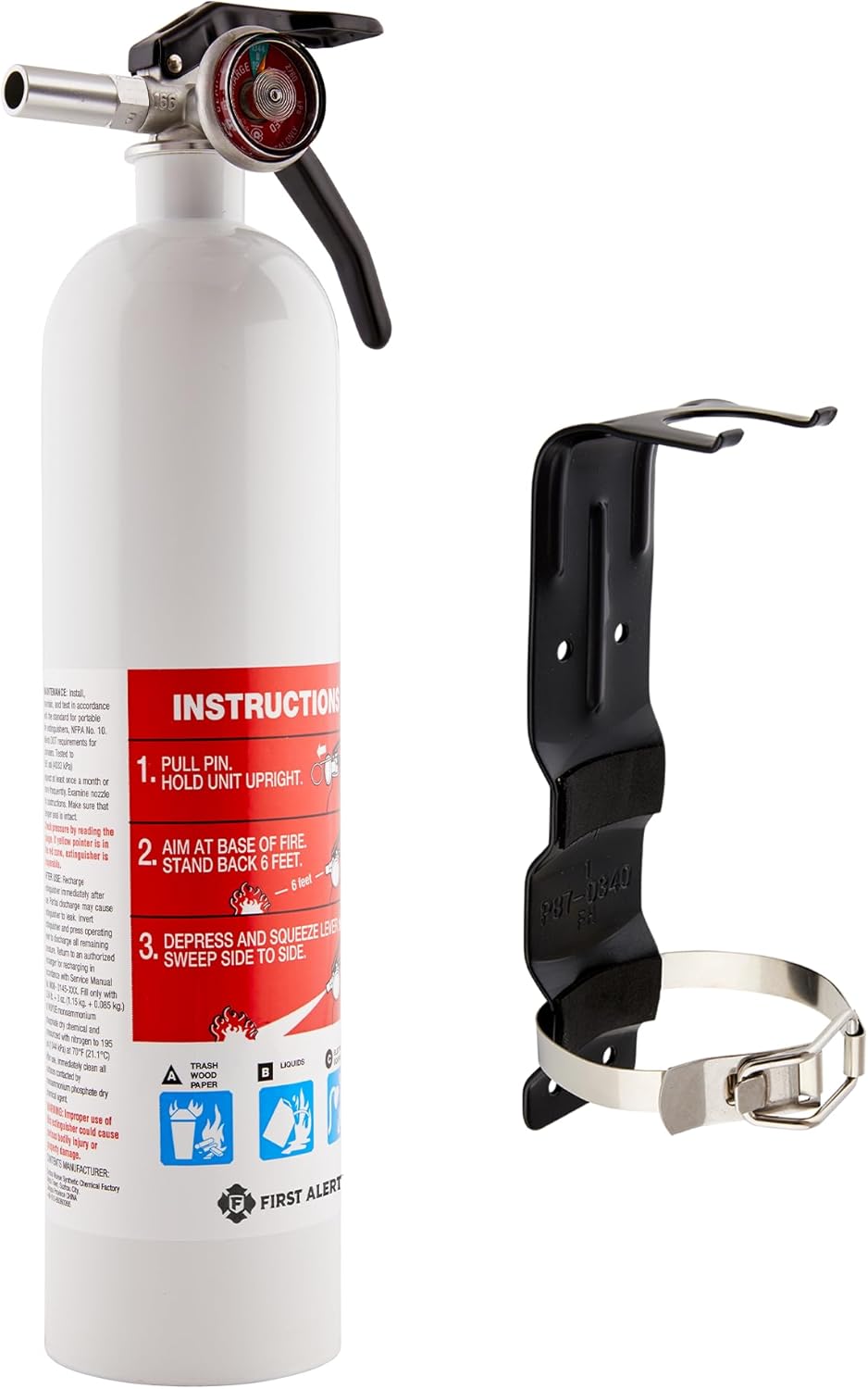 First Alert Marine1 Fire Extinguisher Bundle with Metal Bracket