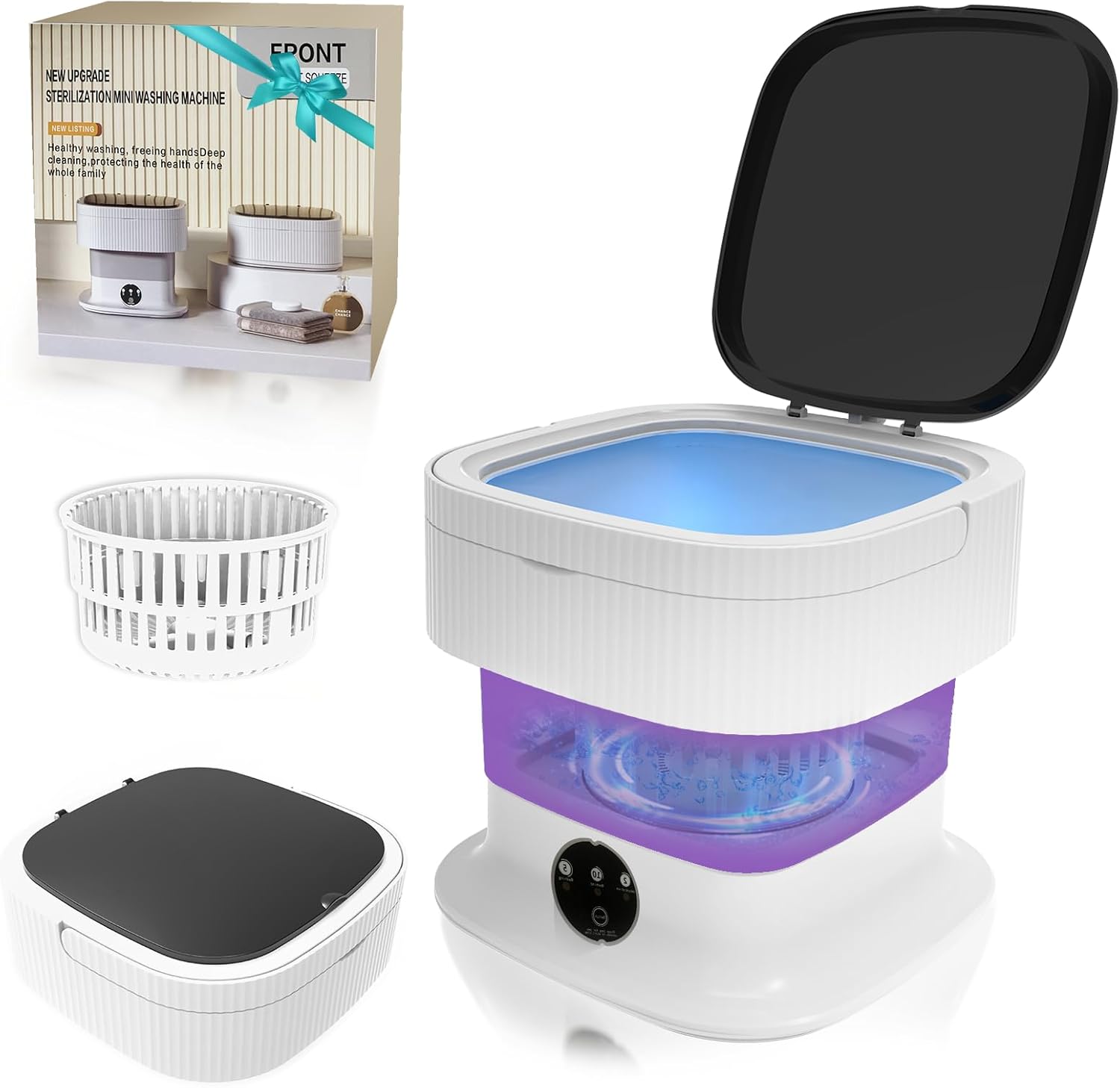 Portable Mini Washer with Spin Dryer - Compact Lavadora for Travel & Apartments