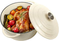 Enameled Cast Iron 6Qt Dutch Oven Pot with Lid - Cream White