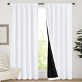 Blackout Curtain Panels 100% Blackout Rod Pocket Draperies - Dark