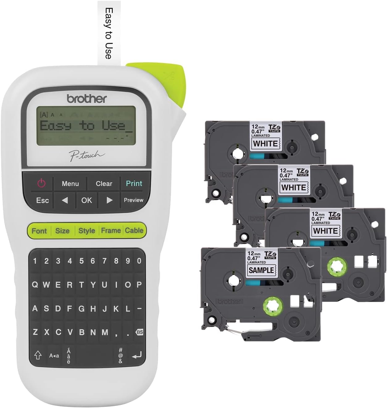 Portable Brother Label Maker + 4 Tapes, Easy Organizing!