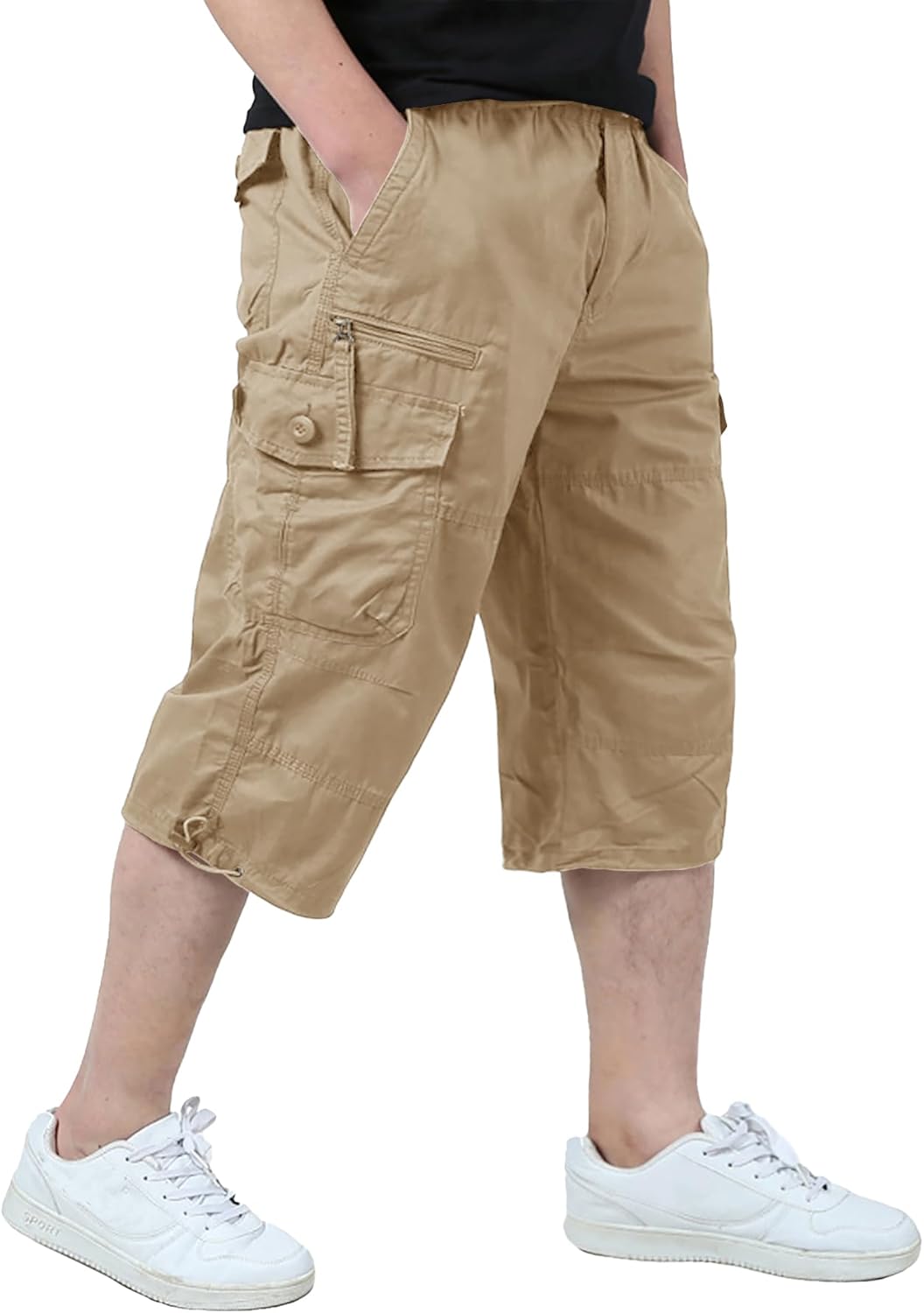 EKLENTSON Men's Cargo Shorts with 7 Pockets for Summer Fun