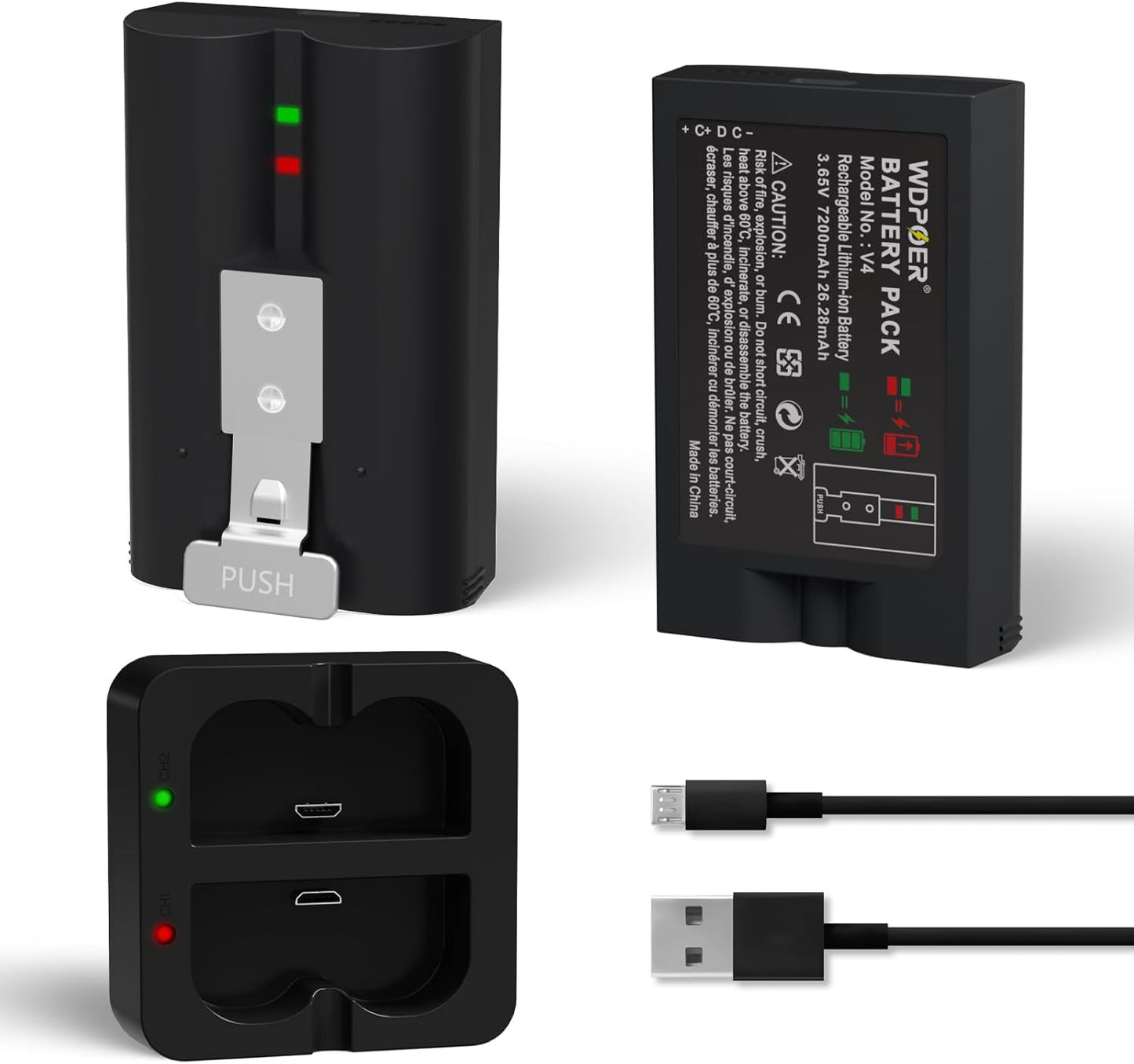 7200mAh Replacement Batteries for Ring Devices with Charger