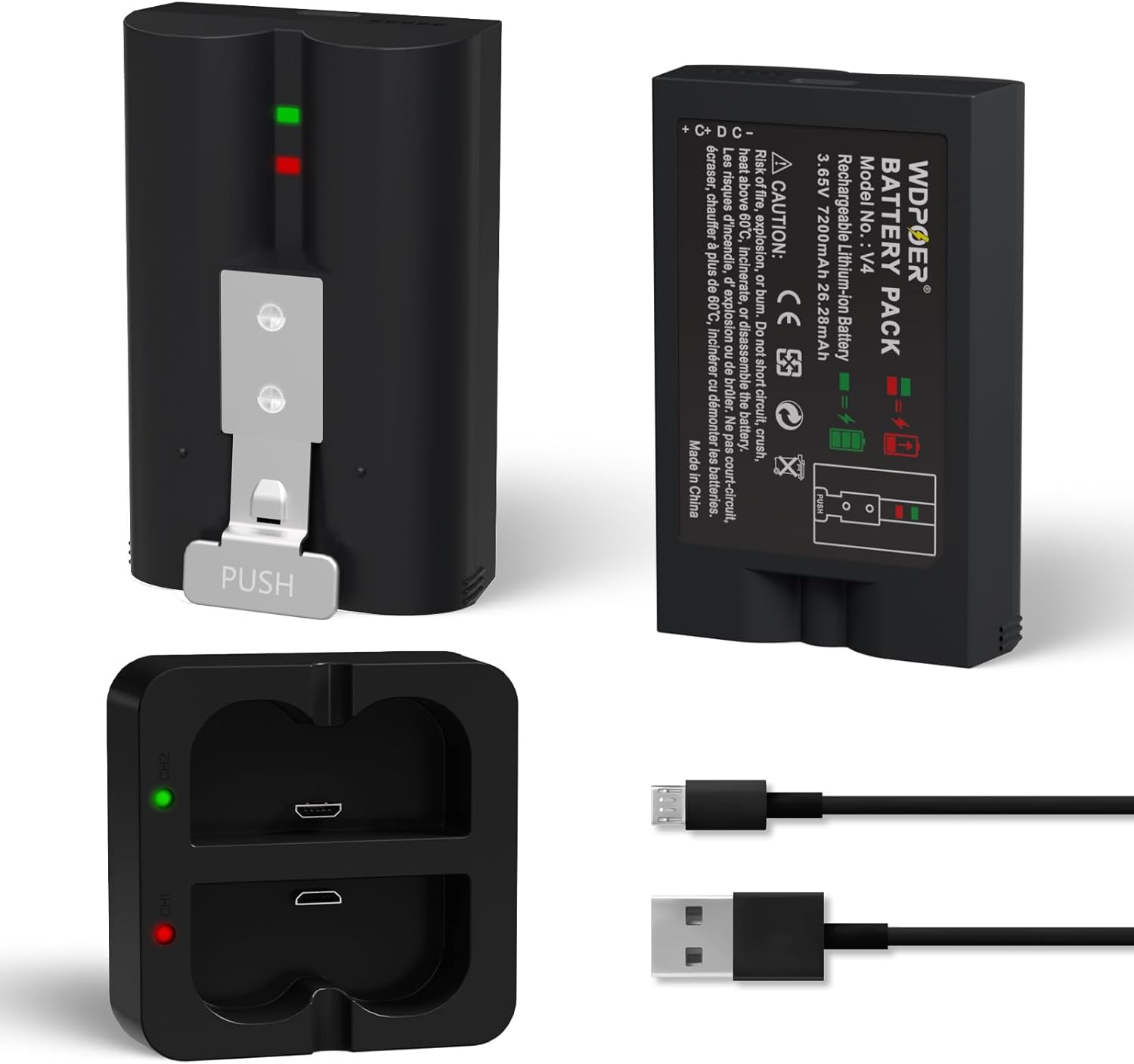 7200mAh Replacement Batteries for Ring Devices with Charger