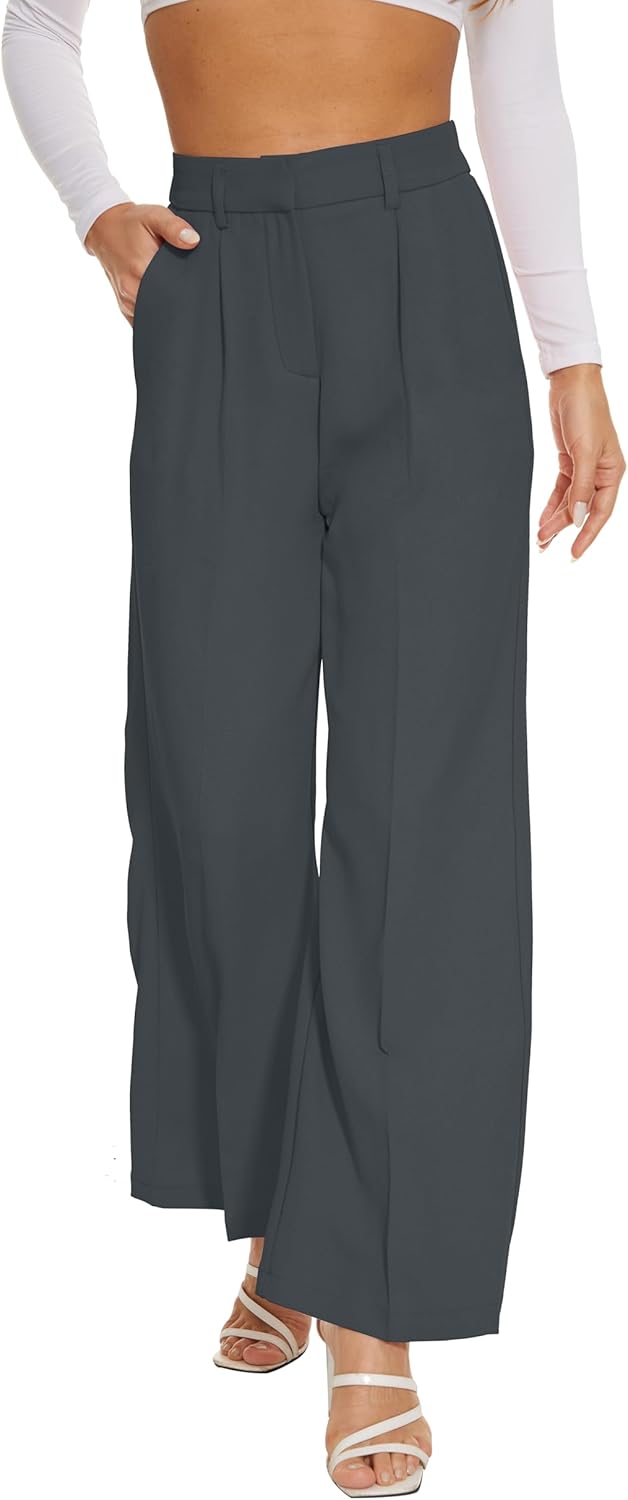 Wide Leg Pants for Women - High Elastic Waist Business Trousers