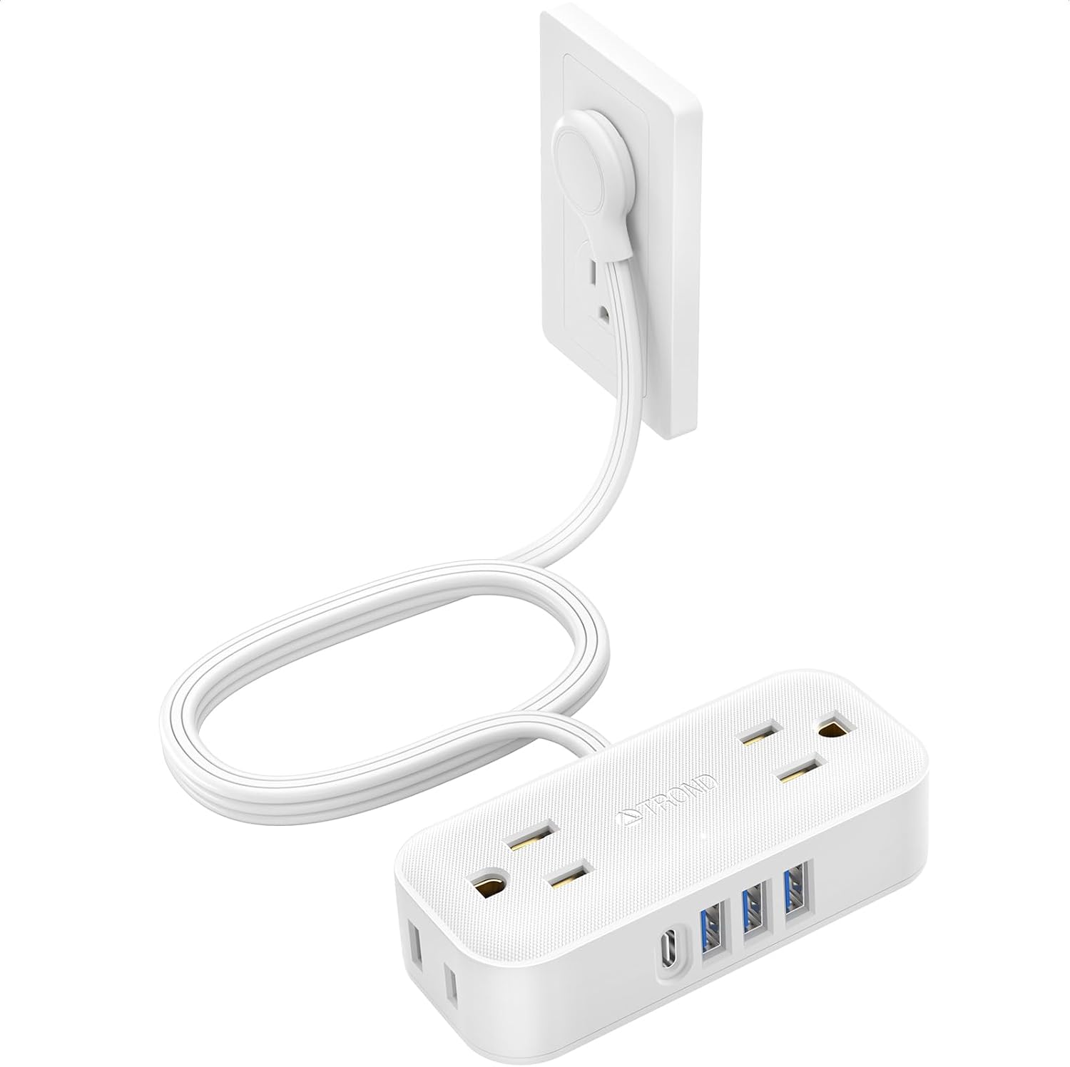 TROND Travel Power Strip with USB Ports - Compact & Convenient