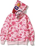 Unisex Camouflage Hoodie with Shark Embroidery (Style QJ5M)