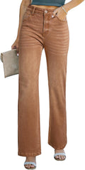 Sidefeel Women's Wide Leg Jeans High Waist Medium Blue - Flattering