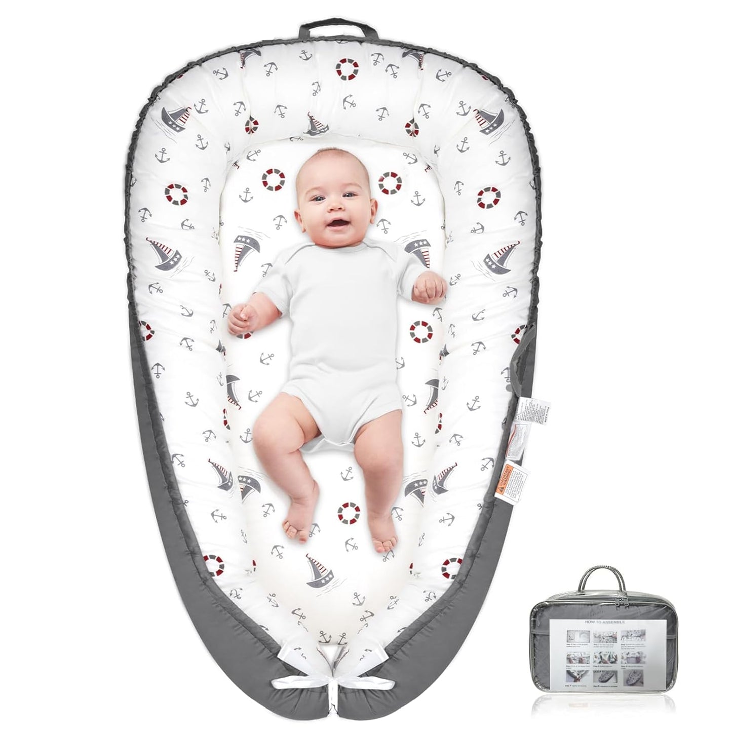 Breathable Cotton Baby Lounger - Cozy & Safe Sleep Solution