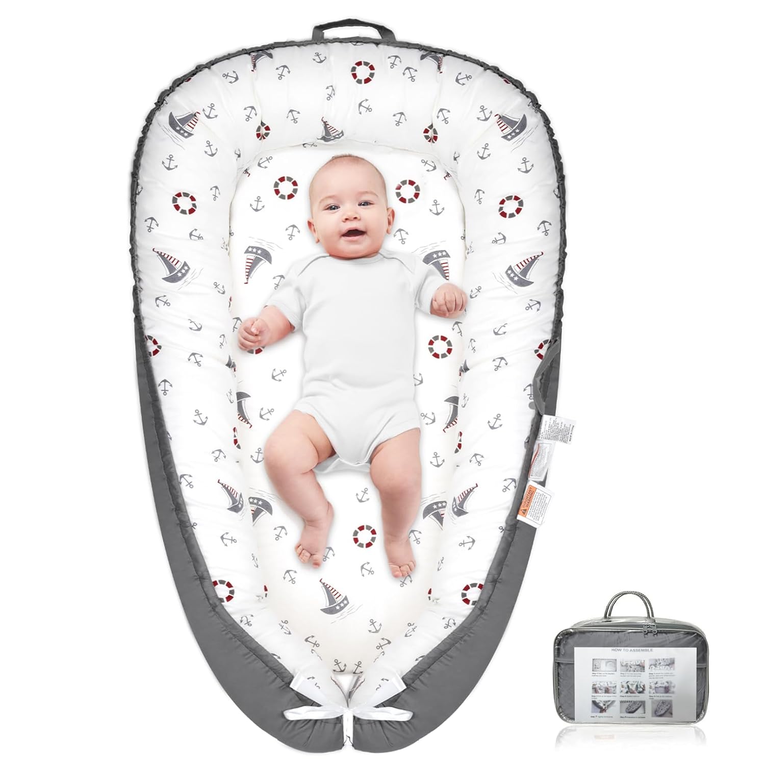 Breathable Cotton Baby Lounger - Cozy & Safe Sleep Solution