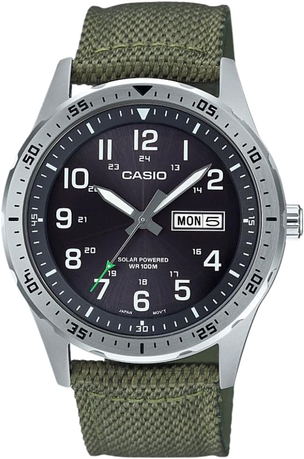 Casio Solar Military Watch | 100M WR | Stylish & Functional