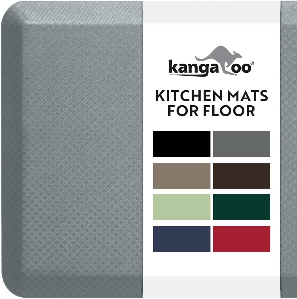 KANGAROO Thick Ergonomic Anti Fatigue Mats for Kitchen Floor