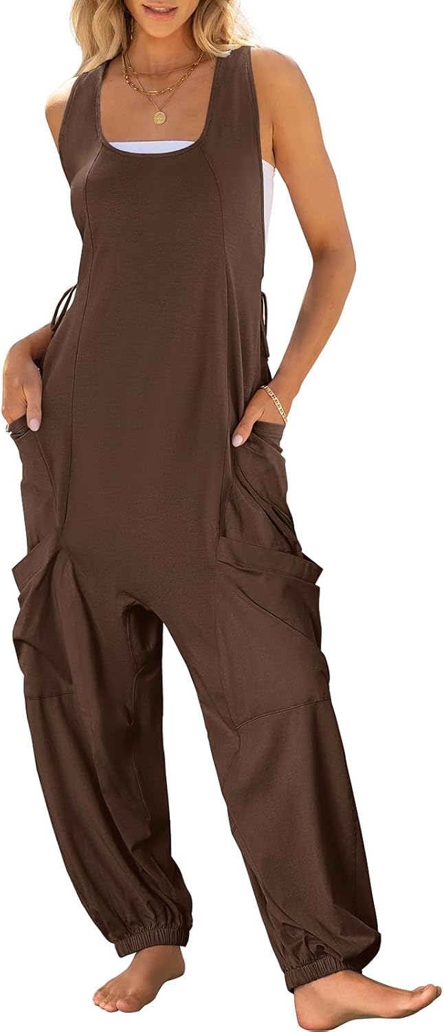 Trendy Summer Jumpsuit for Women - Casual Sleeveless Romper