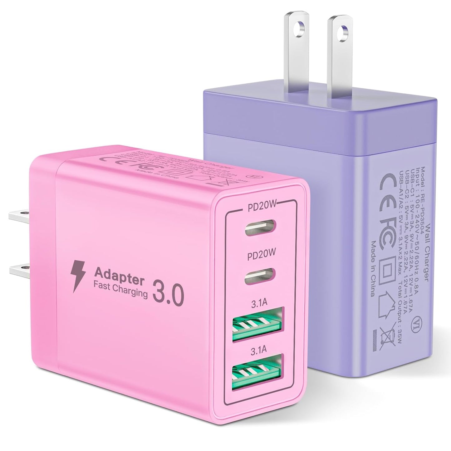 Aioneus 40W 4-Port Fast USB C Charger Duo