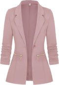 Genhoo Women's Long Sleeve Blazer Open Front Cardigan Jacket - Work so