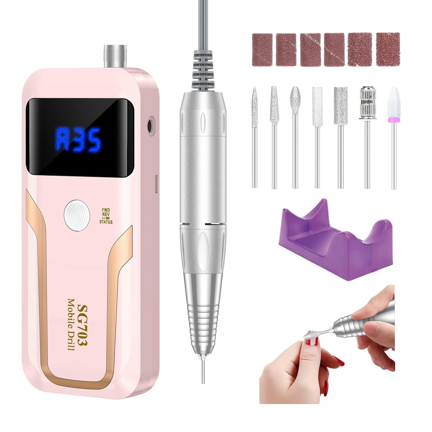 Portable Nail Drill Professional 35000 RPM for Salon and Home