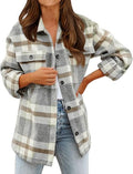 BTFBM Women's Plaid Flannel Button Down Shirt - Oversized Casual