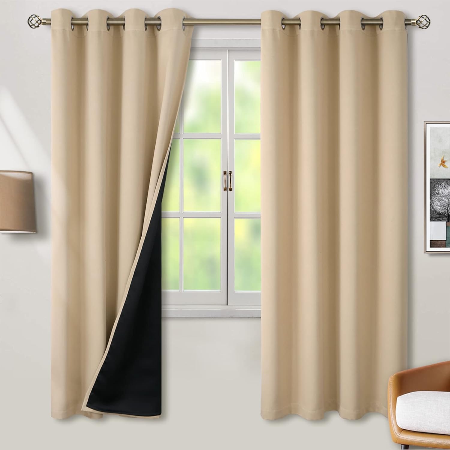 BGment Thermal Insulated Blackout Curtains for Bedroom 55x69