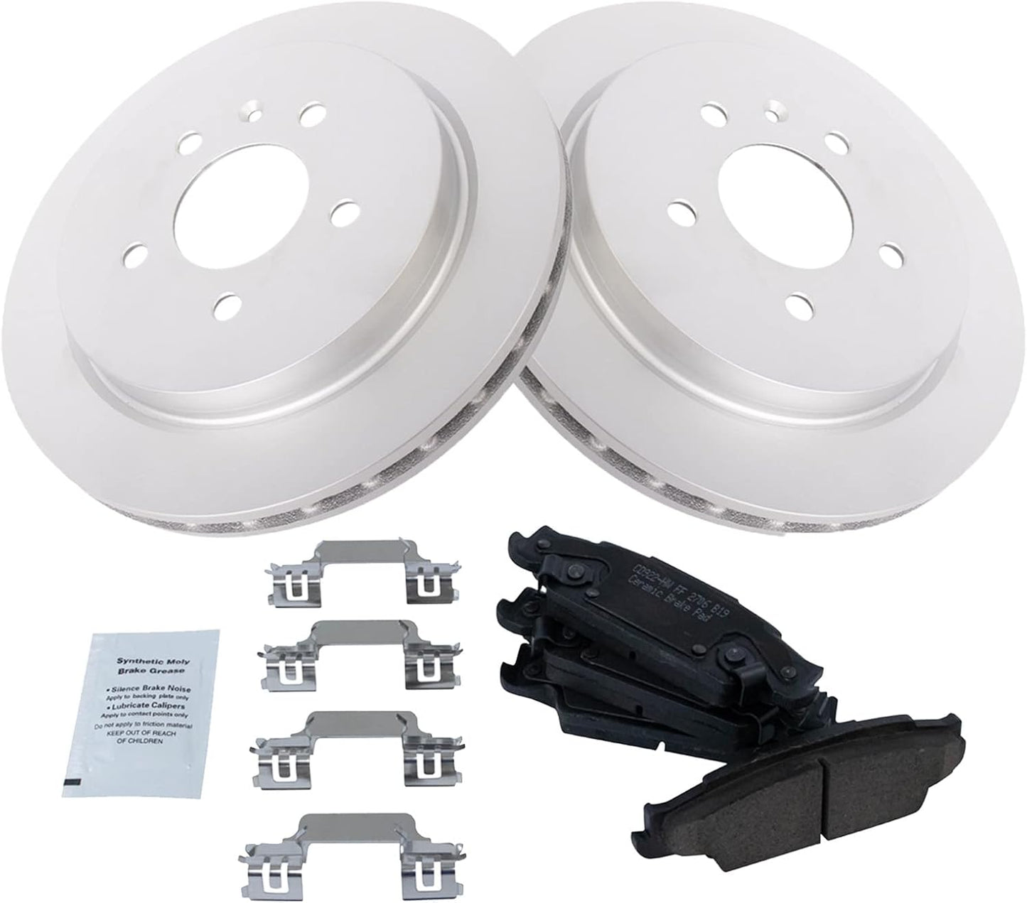 TRQ Rear Brake Pad & Rotor Kit for Cadillac CTS and STS