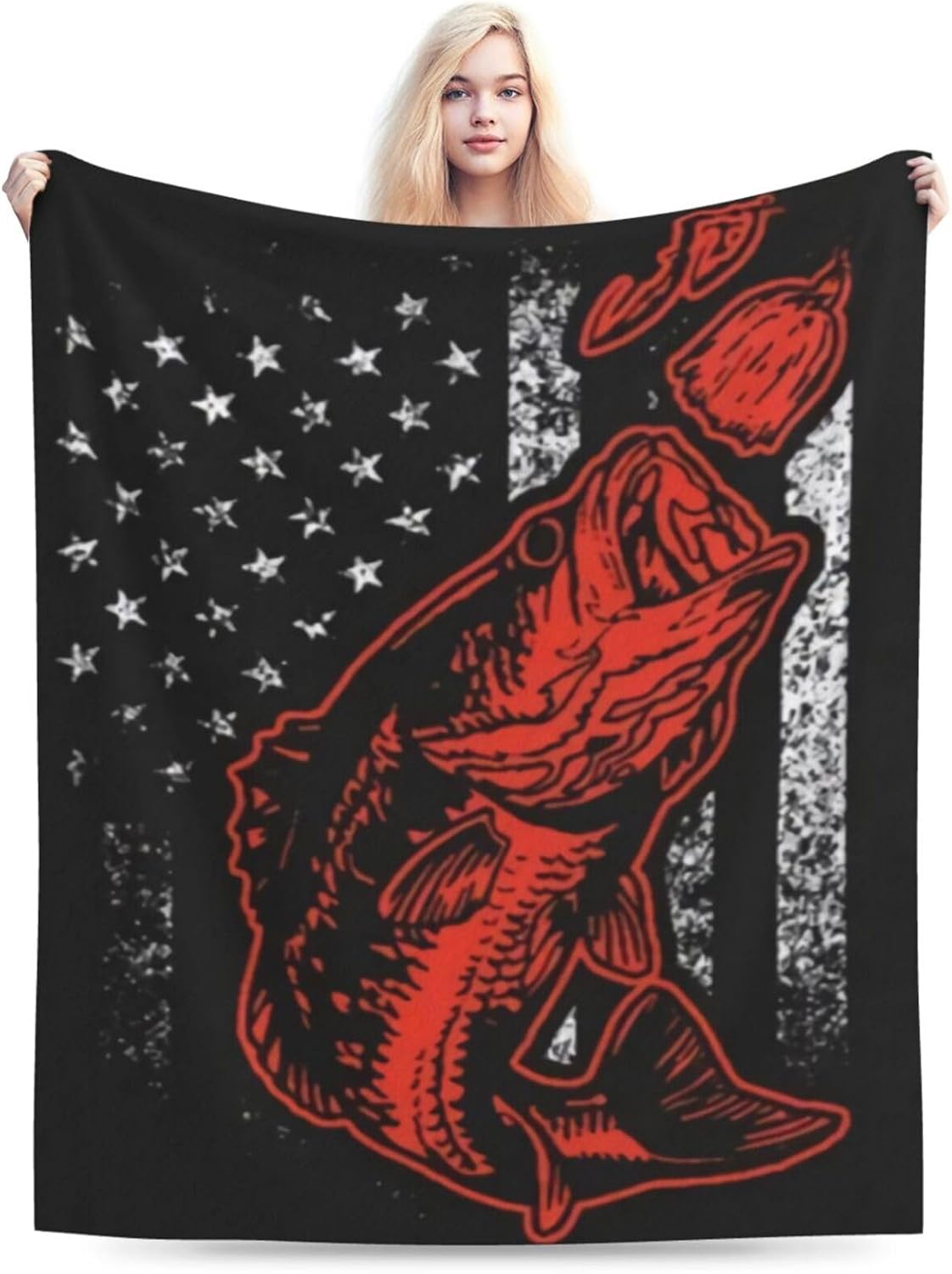 Chayber Bass Fishing Lure Blanket - All Season Cozy Home Decor