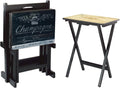 Tuscan Wine Label TV Tray Set | Foldable Stand | Set of 4