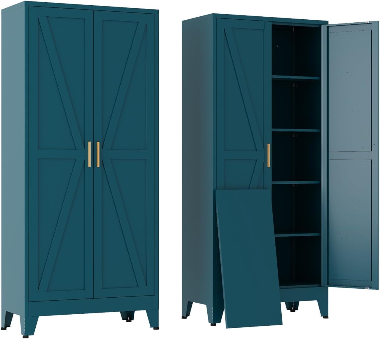 Tall Kitchen Pantry Storage Cabinet with Adjustable Shelves