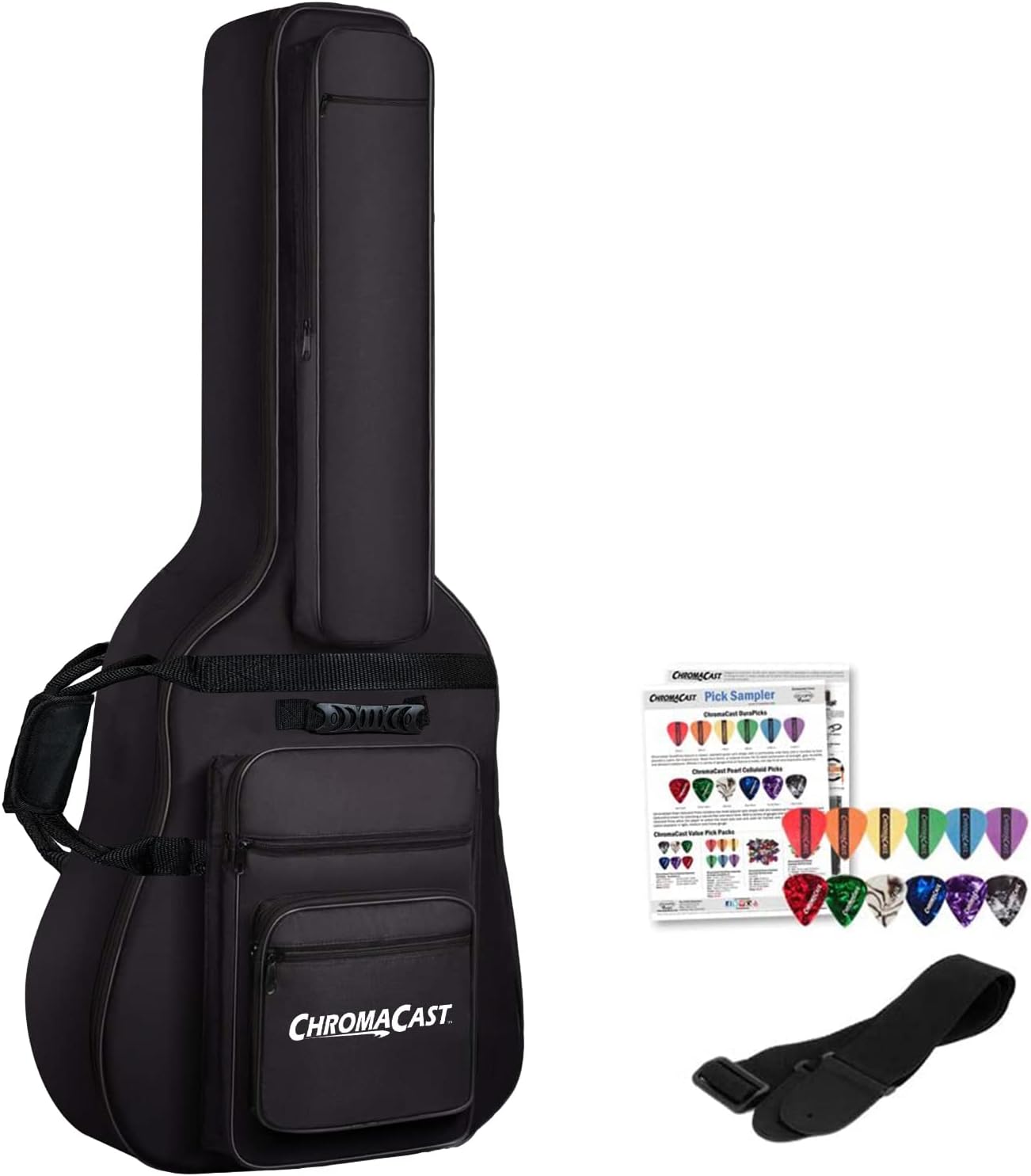 ChromaCast Acoustic Jumbo Gig Bag with Strap & Pick Sampler