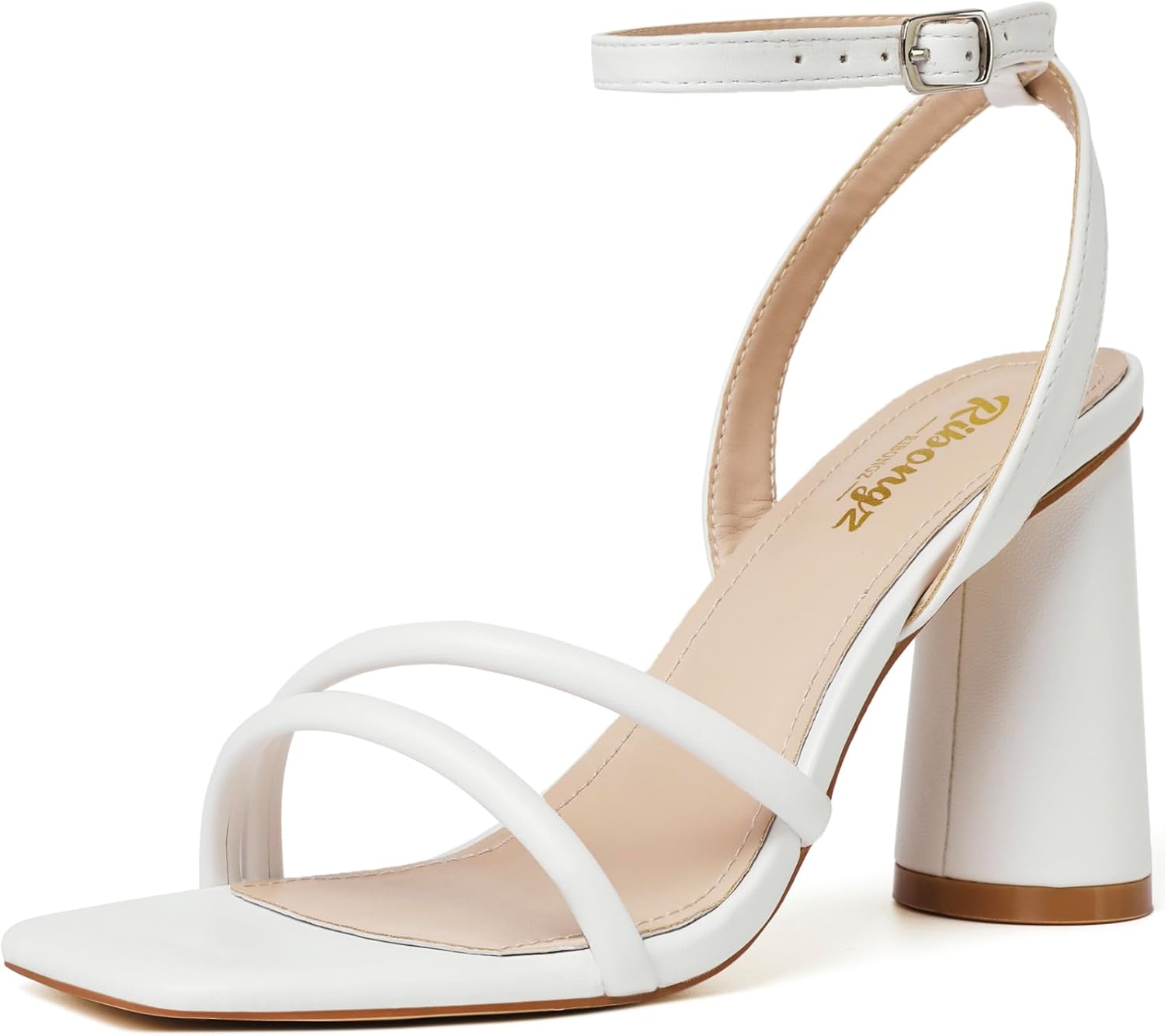 RIBONGZ Block Heels for Women - Elegant Strappy Sandals