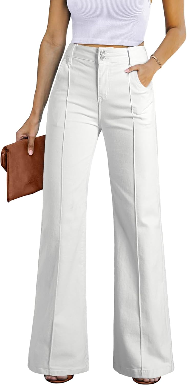 Wide Leg Jeans for Women - Casual Baggy High Waisted Denim