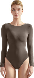 SUUKSESS Women Crew Neck Long Sleeve Bodysuit - Smooth Double Layer