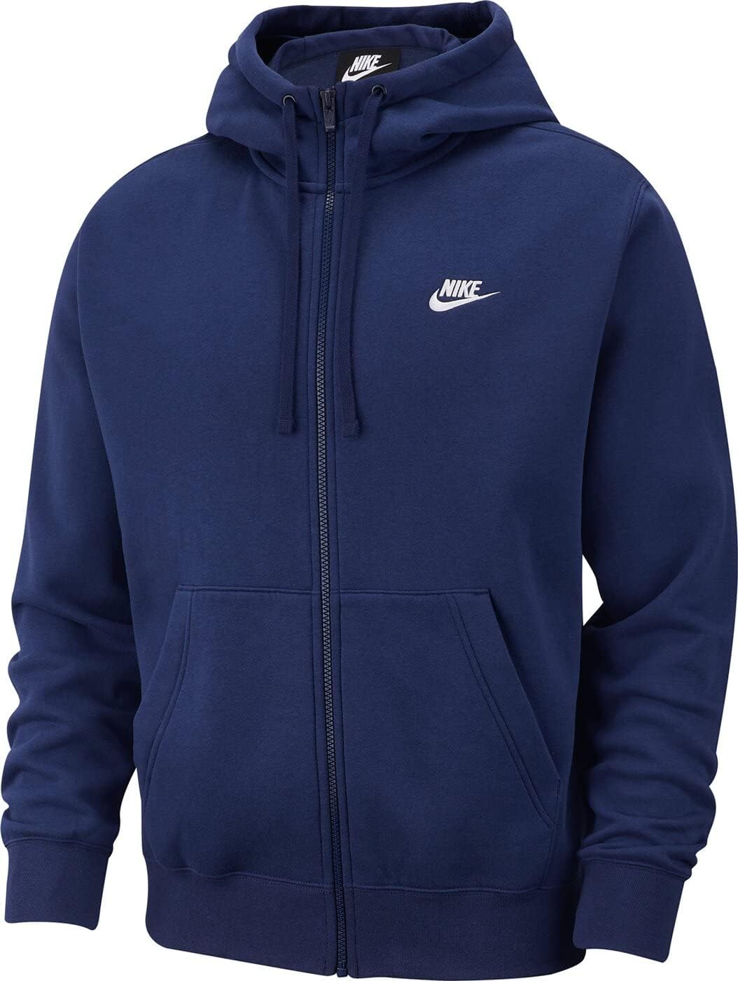 Nike Men's Club Fleece Zip Hoodie - Midnight Navy, Cozy Comfort