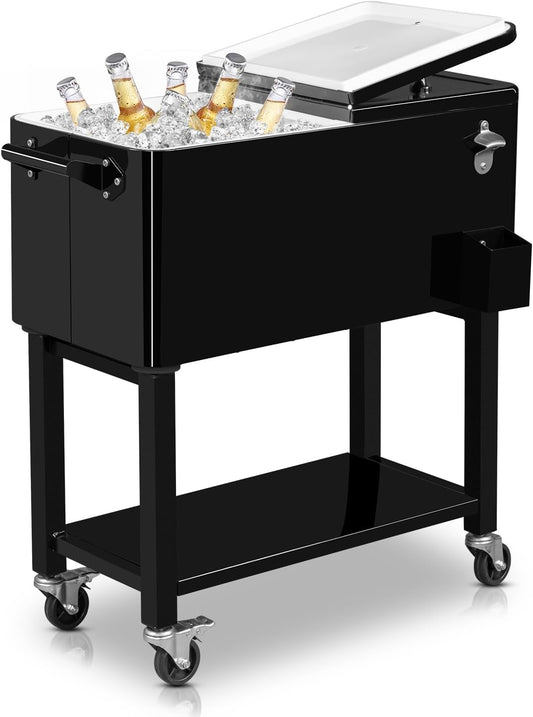 VINGLI 80 Quart Rolling Ice Chest: Perfect for Outdoor Parties