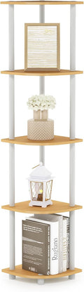 Furinno TURN-N-TUBE Corner Shelf 5-Tier - Space-Saving Corner Storage