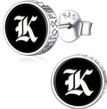 ChicSilver 925 Sterling Silver Viking Rune Black Onyx Stud Earrings
