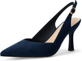 Rilista Women's Slingback Kitten Heels Closed Pointed Toe (Style YVHC)